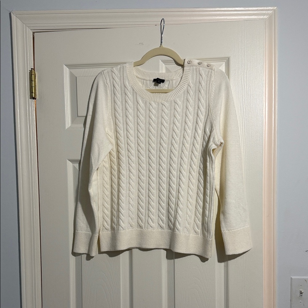 Talbots Ivory Cable Knit Sweater